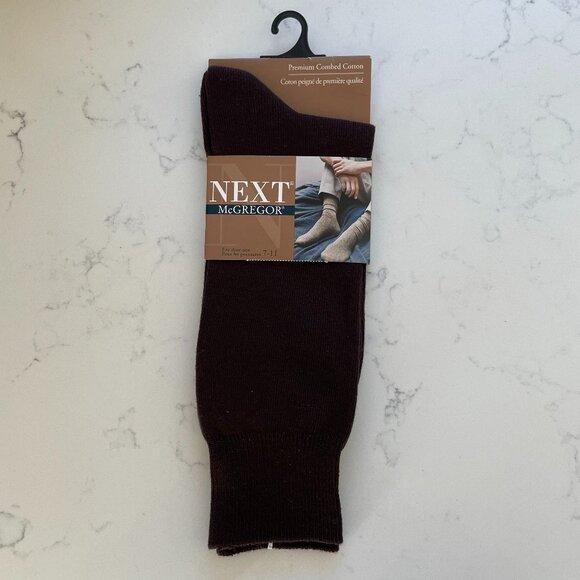McGregor Next Premium Combed Cotton Nylon Crew Socks Brown Shoe Sz 7-11 - Picture 1 of 6